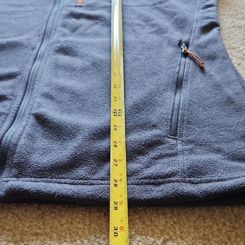 COLUMBIA Charcoal Grey Fleece Jacket Rustic Orange Details Men Sz M Gorpcore - Picture 10 of 16